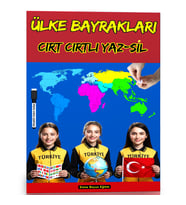 Ülke Bayrakları Öğreten Cırt Cırtlı YAZ-SİL Kitabı (198 Ülke)