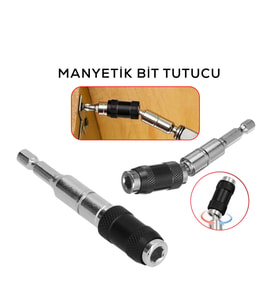 MAFSALLI MANYETİK BİTS TUTUCU 1/4 DÖNER BAŞLIK = 0-20° (5343)