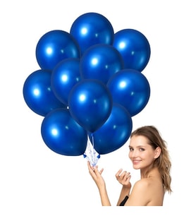 VIP 100 PCS SHINY METALLIC BLUE BALLOON VIP KALİTE PARLAK METALİK MAVİ BALON HELYUM GAZI UYUMLUDUR