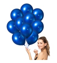 VIP 100 PCS SHINY METALLIC BLUE BALLOON VIP KALİTE PARLAK METALİK MAVİ BALON HELYUM GAZI UYUMLUDUR