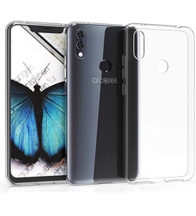 Alcatel 5V Kılıf Şeffaf Silikon Hibrit Case (Renksiz)