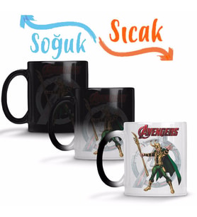 Avengers Loki Sihirli Kupa Bardak Porselen