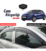 Peugeot 208 2012-2018 Uyumlu Mugen Cam Rüzgarlığı Seti Piano Black 4'lü İthal