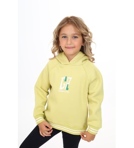 Toontoy Kız Çocuk Baskılı Sweatshirt (Açık Yeşil)