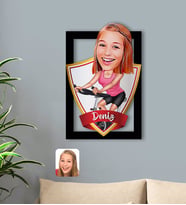 BK Gift Kişiye Özel İsimli Kadın Fitness Sporcusu Karikatürlü 3D Ahşap Tablo-1