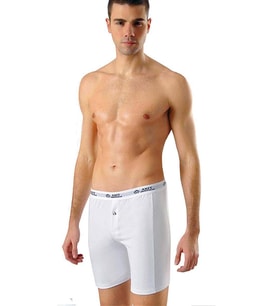 Anıt 1114 Erkek Likralı Uzun Boxer 6'Lı  (Beyaz)
