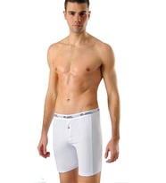 Anıt 1114 Erkek Likralı Uzun Boxer 6'Lı  (Beyaz)