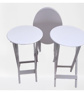 Zigon Çanta 90136 Oval sehpa Dörtlü Model Ahşap Mdf Parlak Beyaz Renk El Yapım