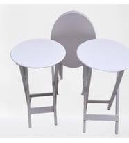 Zigon Çanta 90136 Oval sehpa Dörtlü Model Ahşap Mdf Parlak Beyaz Renk El Yapım