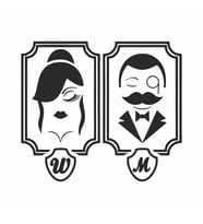 Man Woman Wc Sticker Siyah 20x20 cm