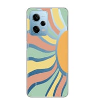 Redmi Note 12 Pro 5G Uyumlu Güneş Desenli Şeffaf Telefon Kılıfı