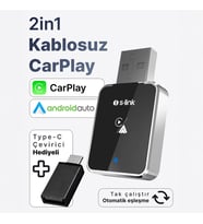 S-LINK SL-CAR01 2in1 Android ve Apple Cihazlar Kablosuz Android Auto ve Carplay Adap - LOHO2268-141