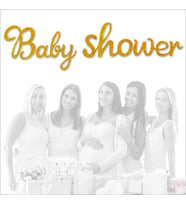 Baby Shower Simli Folyo Karton Banner, 90 cm - Altın