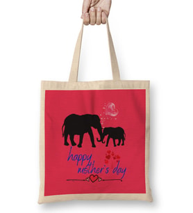 Elephant HAppy Mothers Day 2021 Bez Çanta Uzun Saplı