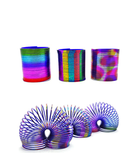 Metalik Renkli Stres Yayı Desenli Oyuncak Stres Yayı - 5 cm çapında - 2 Adet