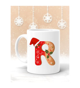 R Harf Baskılı Yılbaşına Özel Kupa Bardak Yılbaşı Kupa Noel Hediye Yılbaşı Hediyesi