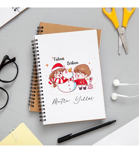 Mutlu Yıllar & Merry Christmas Yılbaşı Tasarımlı Kişiye Özel Defter