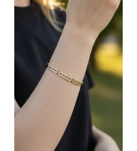 Xuping Gold Luna Twin Işıltı Taşlı Bileklik - 26xpb22