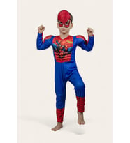 Spiderman kostümü kaslı Yeni çocuk Örümcek adam Kaslı kostümü maskeli parti kıyafeti (Çok Renkli)
