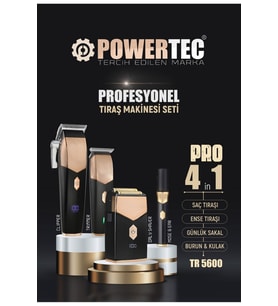 TR-5600 Pro 4in1 Set Saç-Sakal&Ense&Vücut-Günlük Sakal-Burun&Kulak(4'lü Şarj Standı ve Önlük Hediye)