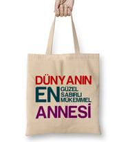 Anneler Günü Annelere Hediye 025 Bez Çanta Uzun Saplı