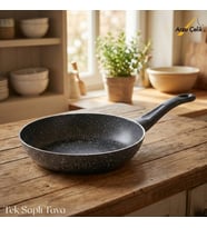ARZU ÇELİK 28 Cm Granit Tek Saplı Tava - Siyah