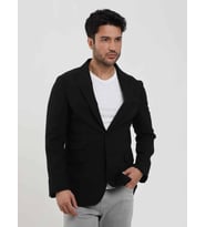 Dufy Siyah Erkek Slim Fit Çizgili Sivri Yaka Ceket - 104443