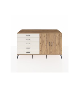Kronos Konsol 2 Raflı 5 Çekmeceli 2 Kapaklı 176x59x99 Çam-Çam/Aytaşı