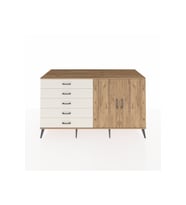 Kronos Konsol 2 Raflı 5 Çekmeceli 2 Kapaklı 176x59x99 Çam-Çam/Aytaşı