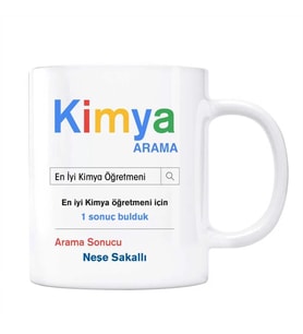 Öğretmenler Gününe Özel İsimli Arama Motoru Kupa Bardak - Kimya Öğretmeni