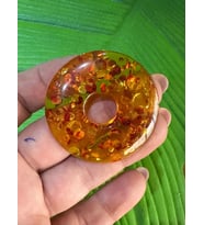 5X5 CM DELİKLİ TURUNCU HALKA KOLYE UCU TAKI AKSESUARI