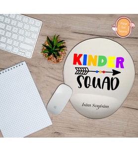 Kişiye Özel Renkli Temalı Nazik Takım Yazılı Mouse Pad Bilek Destekli