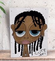 BK Gift The Lazy People Collection Cute Girl Tasarımlı Dekoratif Mini Kanvas Tablo 15x20cm-1