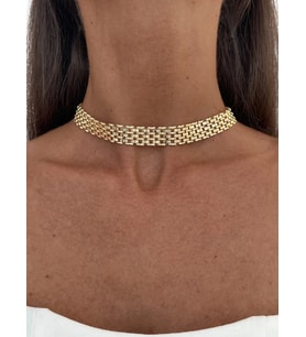 Özel Seri Gold Hasır Choker Kolye