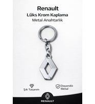 Yüksek Kaliteli Renault Logolu Lüks Krom Kaplama Oto Anahtarlığı Şık Hediyelik Araç Aksesuar 1 ADET