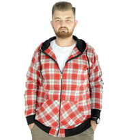Mode XL Erkek Oduncu Kapsonlu Sweat Pocket 21574 Bordo
