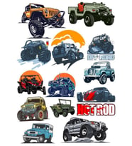 Off Road 4X4 Sticker Set 2 12 Parça Telefon, Tablet, Defter, Laptop Sticker
