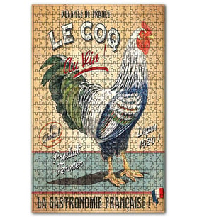 Cakapuzzle Afişte Horoz ve Gastronomi İlanı Görseli Puzzle Yapboz MDF (Ahşap) (120 Parça)