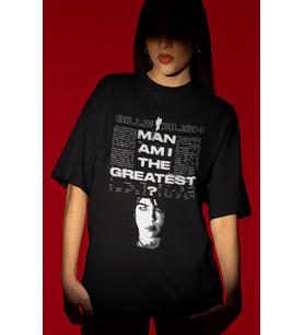 Tasarım Billie Eilish Şarkıcı Baskılı Unisex Oversize Tişört