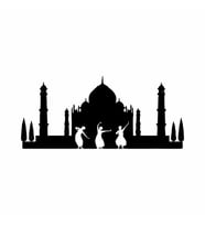 Tac Mahal Duvar Sticker Siyah 22x11 cm