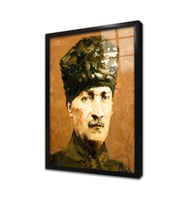 Mustafa Kemal Atatürk Çerçeveli Cam Tablo
