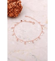 Pullu Taşlı Sallantılı Rose Gümüş Bileklik 3729