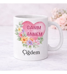 Kişiye Özel Anne Kupa Bardak  Annelere Özel Anlamlı Hediye (Beyaz)