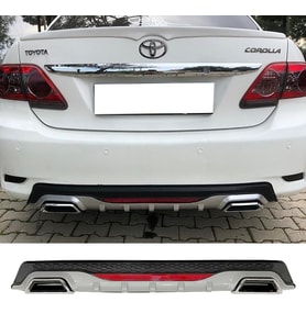Toyota Corolla Gri Difüzör Difizör Kare Egzoz Görünüm Reflektörlü