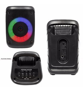 Kimiso Am-242 Müzik Kutusu Şarjlı Bt/Usb/Sd/Aux/Mıc/Fm Ledli