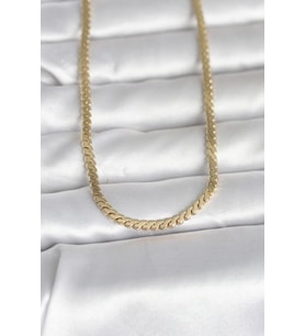CM 14K Gold Renk Yassı Ezme Zincir Model 60 cm Kadın Kolye - TJ-BKO10996