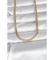 CM 14K Gold Renk Yassı Ezme Zincir Model 60 cm Kadın Kolye - TJ-BKO10996