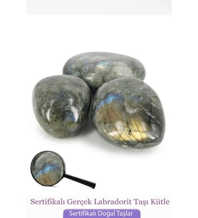 Sertifikalı Tamburlanmış Gerçek Labradorit Taşı Kütle Parça (Çok Renkli)