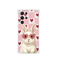 PrintiFy Samsung Galaxy S21 Ultra ile Uyumlu Pembe Pötikare Serisi Pembe Zıpzıp Tasarımlı Uv Baskılı Köşe Korumalı Antişok Kılıf