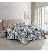 MonoHome Exotic Floral  Luxury Çift Kişilik Pamuk Saten Nevresim Takımı (Çok Renkli)
